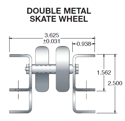 Double-Metal-Staggered-Pallet-Flow-Skate-Wheel Staggered Skate Wheel Pallet Flow