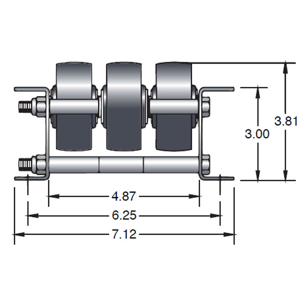 Triple Plastic Wheel Pallet Flow